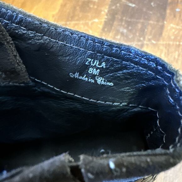 Donald J Pliner Zula Leather Croc Embossed Moto Boots Brown Size 8 M City Grunge - Picture 11 of 12